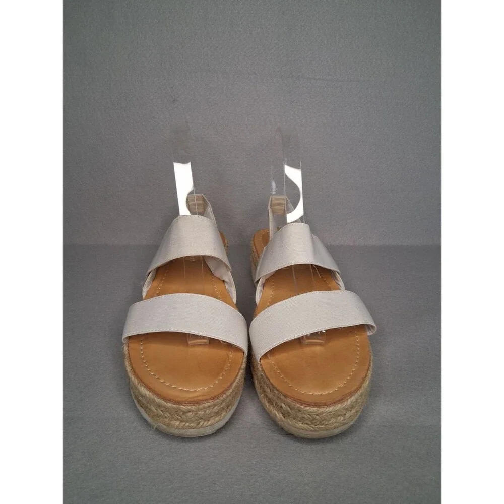 Madden Girl Bowie White Platform Espadrille Sandals Women's Sz 8 Boho Summer